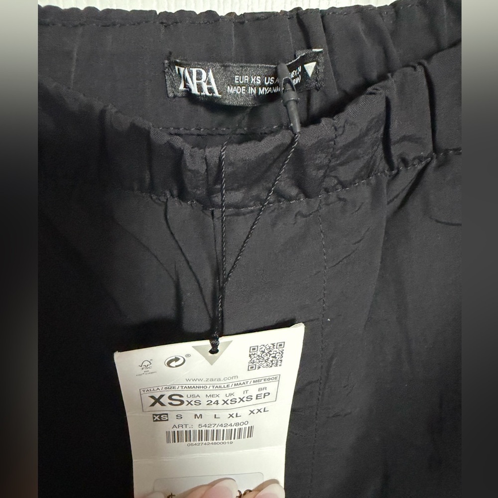 Zara Black Utility Cargo Pants Trousers XS NWT - Picture 5 of 5